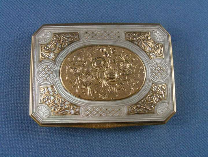 Louis XV gold mounted mother-of-pearl box